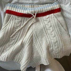 Solid + Striped knit shorts